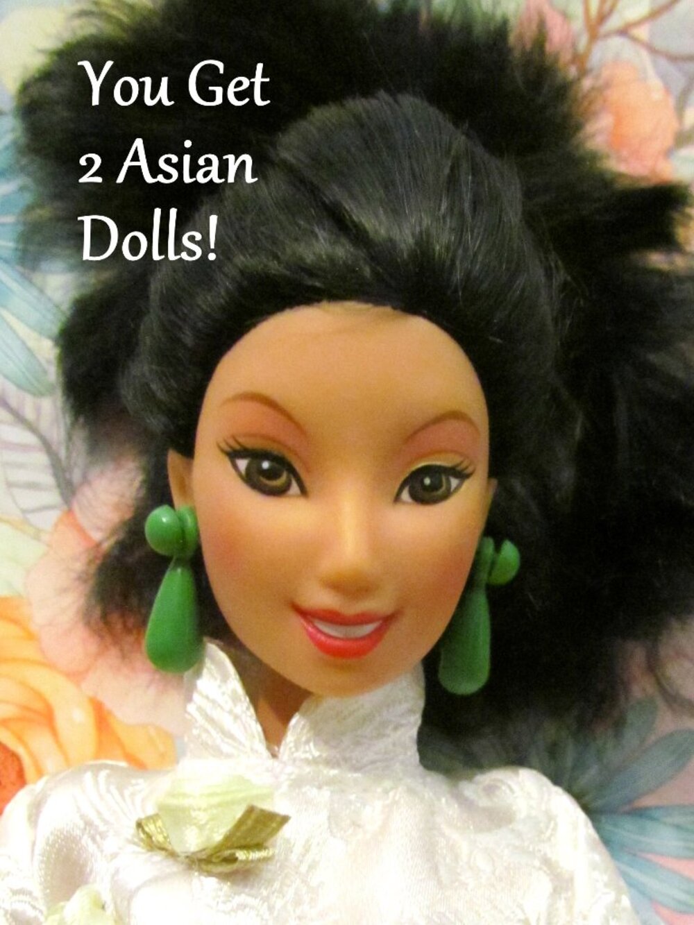 2 ASIAN DISNEY DOLLS: ARTICULATED in CHEONGSAM or QIPAO DRESS + MULAN MOVIE DOLL